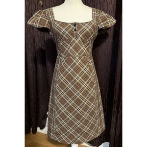 Maeve Sz 4 Fully Lined Cotton Dress Vintage‎ Inspo Cottage Bohemian Silohuette